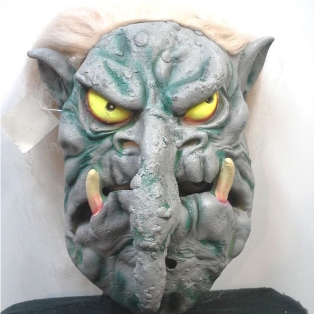 Vintage Green and Gray Monster Mask